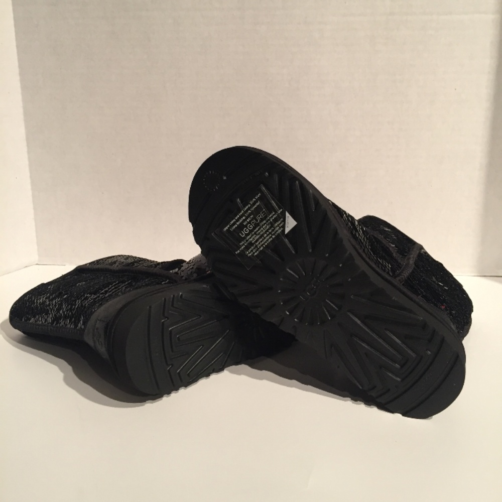 UGG Classic Short Black Sparkles Sequin Sheepskin - Picture 4 of 7